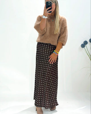 Pretty Woman Brown Polka Dot Skirt 'Brown & Cream'