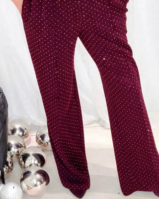 Reese Sparkly Palazzos 'Burgundy'