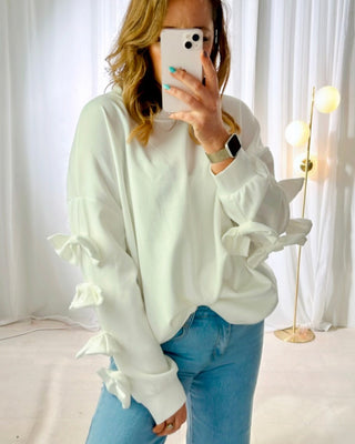 Carissa Bow Sweater ‘White’