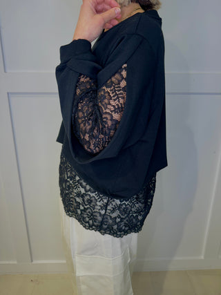 Liza Knit Lace Sweater ‘Black’