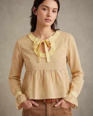 Vada Striped Top 'Cream & Brown'