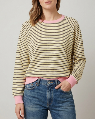 Zoey Striped Knit Jumper 'Lemon/Brown/Pink'