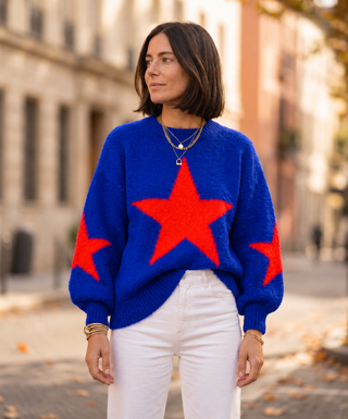 Nellie jumper  'Electric Blue & Red’