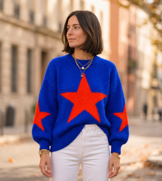 Nellie jumper  'Electric Blue & Red’