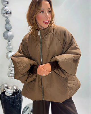 Jolie Light Puffa Jacket 'Khaki Brown'