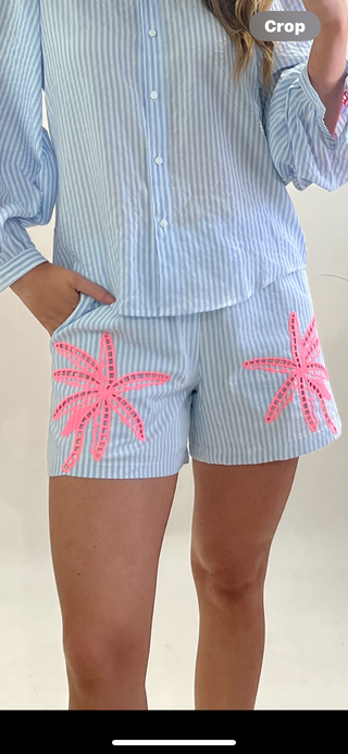 Thalia II Striped Shorts 'White/Blue/Pink'