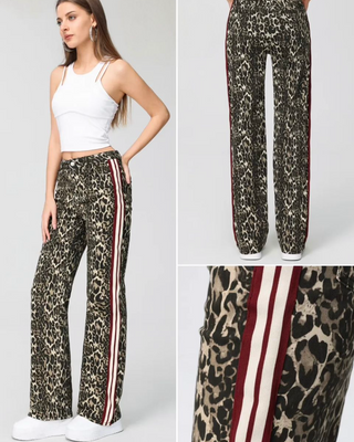 Chloe Palazzo Lounge Trouser ‘Animal Print/Stripe’