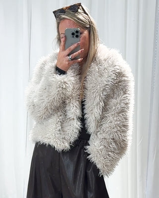 Bianca Mongolian Fur Coat 'Cream'