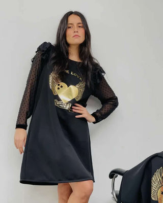 Sally Tunic Tulle Dress ‘Black/Gold’