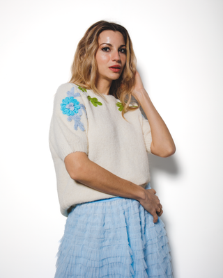 Frenchie Daisy Knit Jumper ‘Cream’