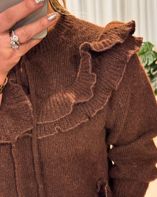 Lissey Frill Knit Jumper 'Choco Brown'
