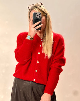 Joy Wool & Alpaca Cardigan Red