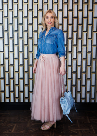 Polka Dot Tulle Skirt ‘Dusk Pink’