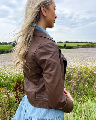 Dakar Faux Leather Jacket 'Brown'