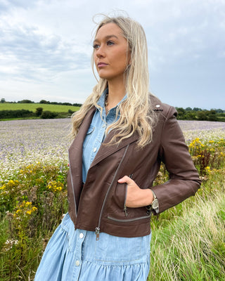 Dakar Faux Leather Jacket 'Brown'