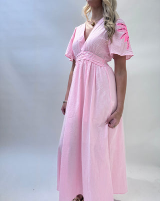 Vanessa Striped Dress 'Pink & White'