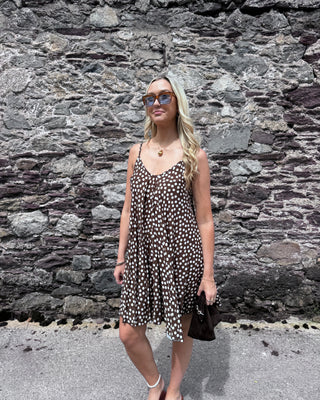 Pretty Woman Polka Dot Dress mini 'brown and white'