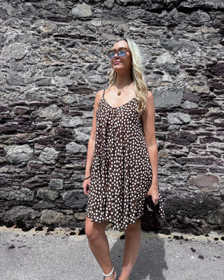 Pretty Woman Polka Dot Dress mini 'brown and white'