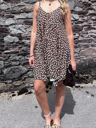 Pretty Woman Polka Dot Dress mini 'brown and white'