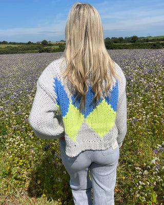 Gra Knit Jumper 'Grey/Blue/Green'