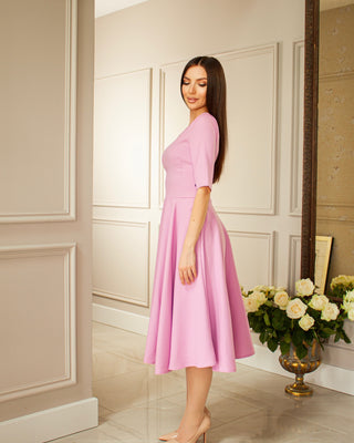 Angela Swing Dress with 3/4 sleeve 'Mauve'