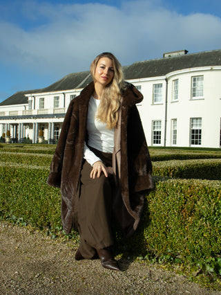 Heritage Luxury Hooded Fur Coat 'Brown' (Excluded from BF)