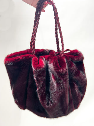 Millie Fur Handbag 'Burgundy'