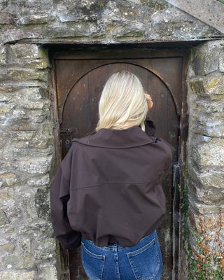 Margot Cropped Trench Jacket 'Choco Brown ‘