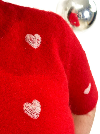 Cali Hearts Knit Jumper ‘Red’