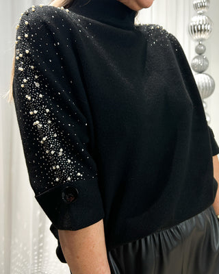 Isa Embellished Knit Jumper 'Black'