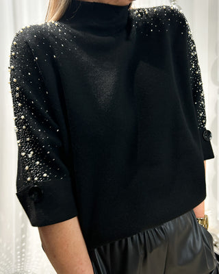 Isa Embellished Knit Jumper 'Black'