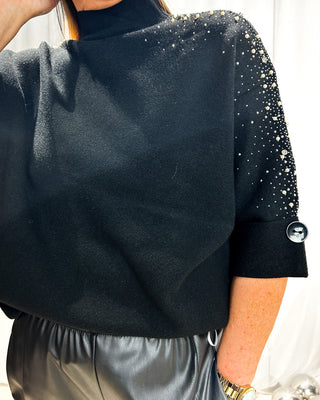 Isa Embellished Knit Jumper 'Black'