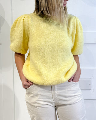 Carla Puff Shoulder Knit Jumper ‘Lemon’