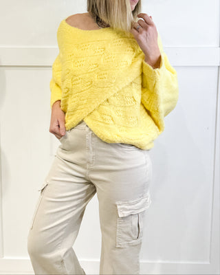 Marissa Cable Knit Jumper ‘Lemon’