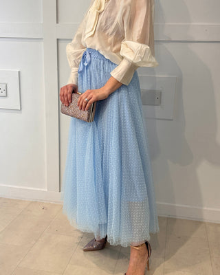 Polka dot tulle skirt ‘blue’