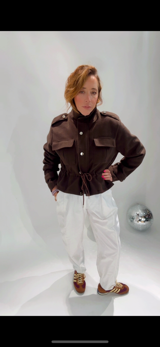 Dana Peplum Jacket 'Brown'