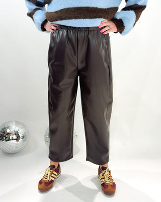 Betina Pleather Trousers 'Brown'