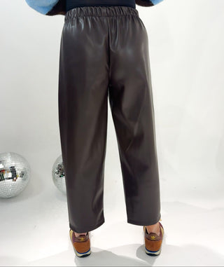 Betina Pleather Trousers 'Brown'