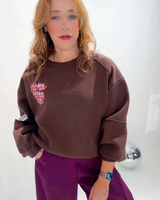 Amor Long Sleeves Sweatshirt 'Brown'