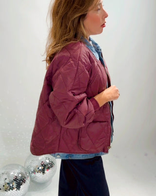 Valerie Padded Jacket 'Burgundy & Denim'