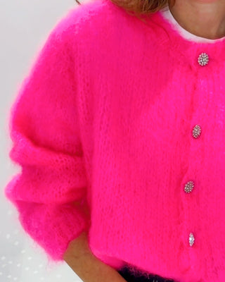 Eden Kid Mohair Knit Cardigan 'Pink'