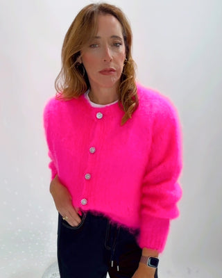 Eden Kid Mohair Knit Cardigan 'Pink'