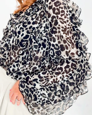 Greta Frilled Blouse 'Leopard Print'
