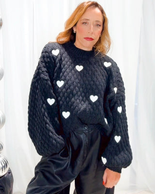 Lola Chunky Heart Knit 'Black'