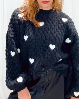 Lola Chunky Heart Knit 'Black'