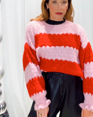 Danielle Knit Jumper 'Pink & Red'