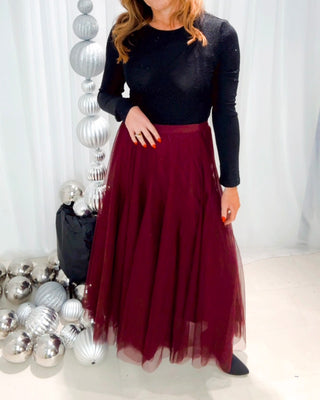 Sadie Tulle Skirt 'Merlot'