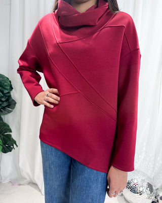 Thea Hooded Sweatshirt 'Burgundy'