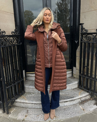 Dakota Long Puffa Coat 'Chestnut Brown'