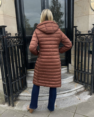 Dakota Long Puffa Coat 'Chestnut Brown'
